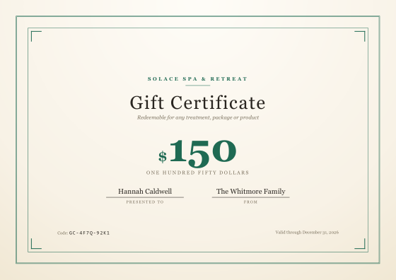 Gift certificate