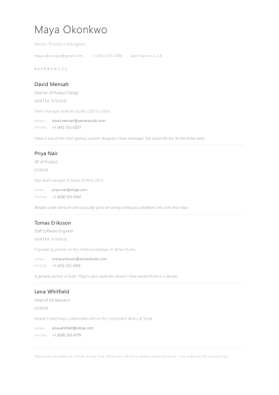 Reference list (minimal)