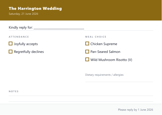 Rsvp card (modern)