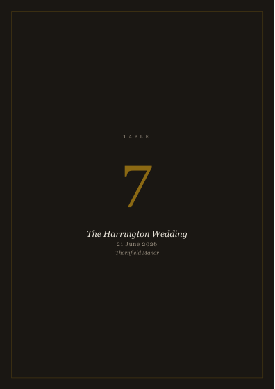 Table number (dark)