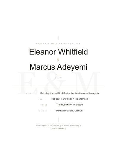 Wedding invitation (minimal)